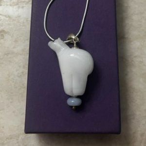 Handmade glass polar bear necklace